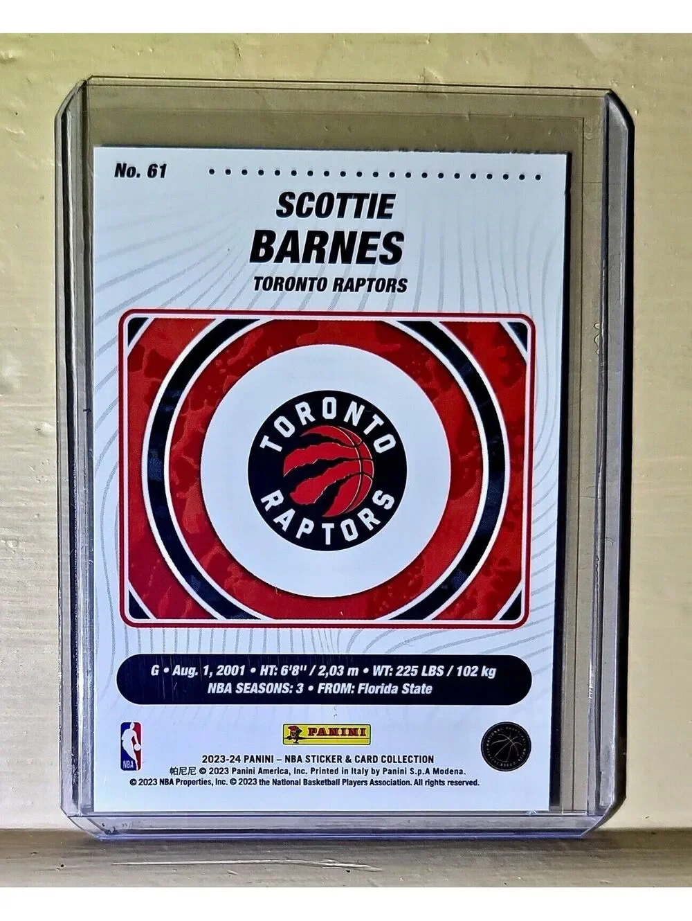 Scottie Barnes 2023-24 Panini NBA Silver Foil Parallel #61 Card Cavaliers